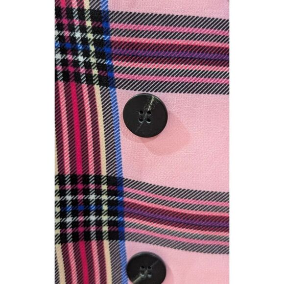 ASOS Womens 14 Pink Check Plaid Double Breasted Blazer NWOT - Picture 6 of 8
